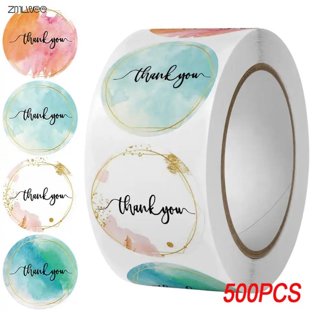 500 THANK YOU STICKERS NEW 1”